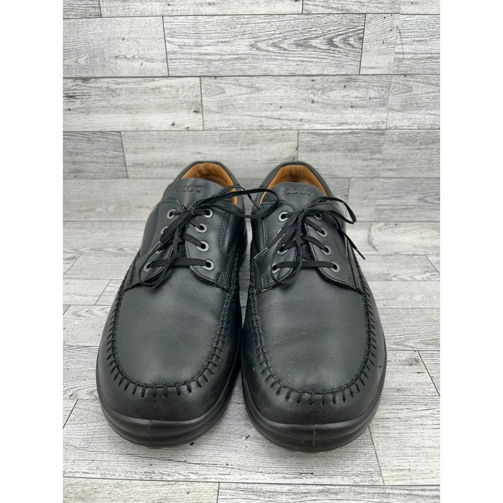 ECCO Black Leather Lace Up Comfort System Dress Shoes Men‎ Size EU 44 US 10.5
